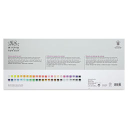 Winsor & Newton Studio Collection Colored Pencils - Set of 48, with Paper Pad and Sharpener, back of packaging