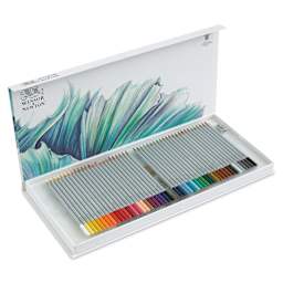 Winsor & Newton Studio Collection Colored Pencils - Set of 48, with Paper Pad and Sharpener, contents shown