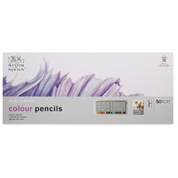 Winsor & Newton Studio Collection Colored Pencils - Set of 48, with Paper Pad and Sharpener, front of packaging
