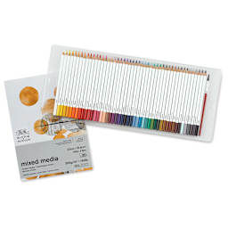 Winsor & Newton Studio Collection Watercolor Pencils - Set of 50 (pencils and paper pad)