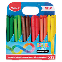 Maped Color'Peps Infinity Colored Pencils - Classroom Pack, Set of 72, one side of the packaging