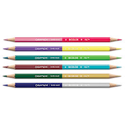 Caran d'Ache Claim Your Style BiColor Pencils - Assorted, Set of 6, 12 Colors
