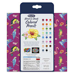 Crayola Blend & Shade Color Pencils Set, back of the packaging