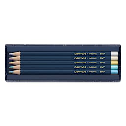 Caran d'Ache Cosmic Blue Metallic Color Pencils - Assorted Colors, Set of 10