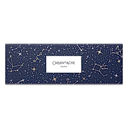 Caran d'Ache Cosmic Blue 849 Ballpoint Pens - Gold, box