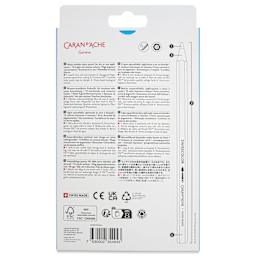Caran d’Ache Swisscolor Aquarelle Maxi Colored Pencils - Set of 12, back of the packaging