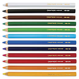 Caran d’Ache Swisscolor Aquarelle Maxi Colored Pencils - Set of 12 jumbo pencils laid out