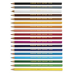 Caran d'Ache Swisscolor Aquarelle Colored Pencils and Poster, colored pencils laid out