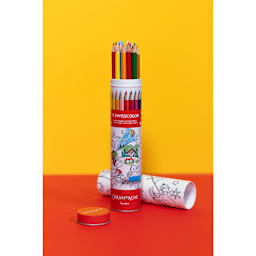 Caran d'Ache Swisscolor Aquarelle Colored Pencils and Poster shown