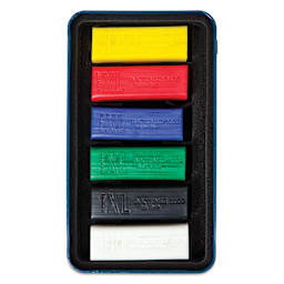 Derwent Inktense XL Blocks - Assorted, Set of 6, contents shown inside of the packaging tray