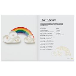 Quilling 20 Beautiful Designs - Inside pages showing finished Rainbow project and materials needed