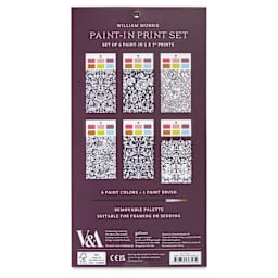 Galison Paint-In Card Set - William Morris, back of packaging