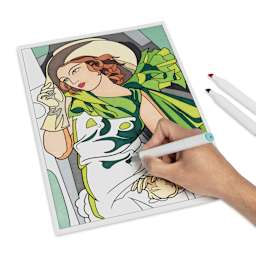 Today Is Art Day Art History Coloring Book - Women in Art (Page Example, “Girl with Gloves”)