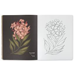 Floriography Coloring Book - Paperback, 96 Pages, Oleander