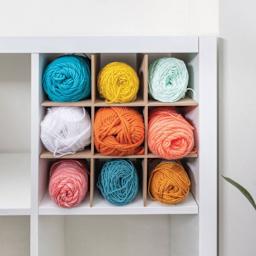 We R Memory Keepers Cubby Storage Divider - 9 Slot Cubby Insert (Insert filled with yarn)