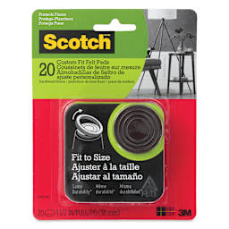 Scotch Custom Fit Felt Pads - Black, Pkg of 20, front of the packaging