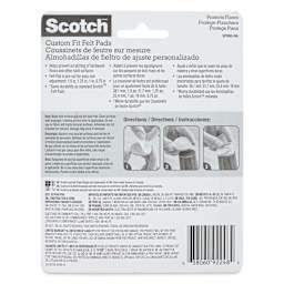 Scotch Custom Fit Felt Pads - Beige, Pkg of 20, back of the packaging