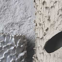 Sio-2 Zumaia Grey Sculpture Clay - close-up of finished pieces by @soc_fang