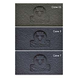 Sio-2 PRNF Black Sculpture Clay, fired at cone 03, 5, and 7