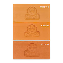 Sio-2 PF Red Earthenware Clay, fired at cone 010, 06, and 03