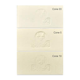 Sio-2 PCLI Stoneware Paper Clay, fired at cone 03, 5, and 10