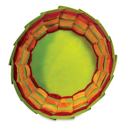 Roylco Basket Bases - Top view of finished painted and woven basket