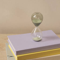 Gry Mattr Desktop Hourglass - 5 Minutes, Seagrass, on desk