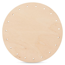 P.L. Butte Drilled Birch Basketry Base - Circle, 5", 19 Holes