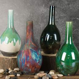 Mayco Raku Glazes - finished vase examples