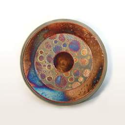 Mayco Raku Glazes - finished bowl example, top view