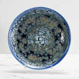 Mayco Stoneware Mudcrack Glazes - finished plate example