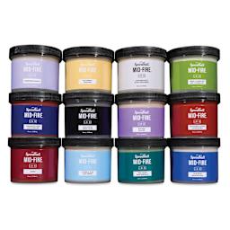 Speedball Mid-Fire Glaze - Sampler Pack, 4 oz, Set of 12 containers