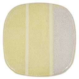 Speedball Mid-Fire Glaze - Champagne Quartz - application tile (varied thickness layers)