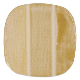 Speedball Mid-Fire Glaze - Buttermilk - application tile (varied thickness layers)