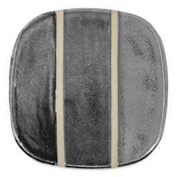 Speedball Mid-Fire Glaze - Hematite, 16 oz - application tile (varied thickness layers)