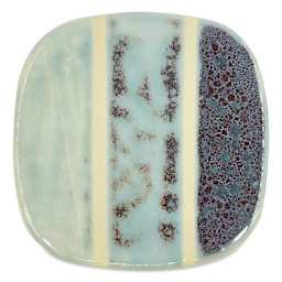 Speedball Mid-Fire Glaze - Dragon Stone, 16 oz - application tile (varied thickness layers)