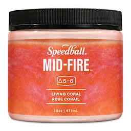 Speedball Mid-Fire Glaze - Living Coral, 16 oz - front of packaging