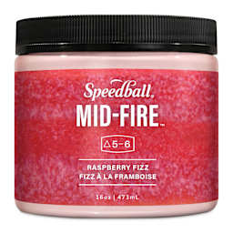 Speedball Mid-Fire Glaze - Raspberry Fizz, 16 oz container