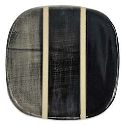 Speedball Mid-Fire Glaze - Nightshade - application tile (varied thickness layers)