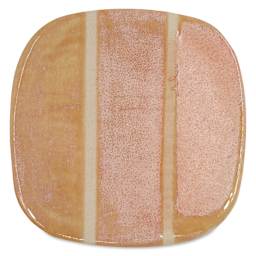 Speedball Mid-Fire Glaze - Orange Creamsicle - application tile (varied thickness layers)