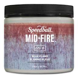 Speedball Mid-Fire Glaze - Blue Flame, 16 oz - front of packaging