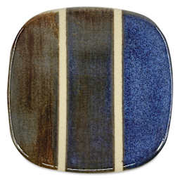 Speedball Mid-Fire Glaze - Varigated Lapis - application tile (varied thickness layers)