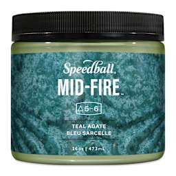Speedball Mid-Fire Glaze - Teal Agate, 16 oz container