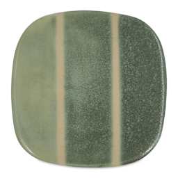 Speedball Mid-Fire Glaze - Prussian Jade - application tile (varied thickness layers)