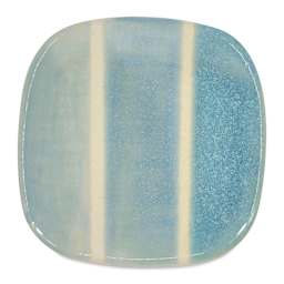 Speedball Mid-Fire Glaze - Blue Topaz - application tile (varied thickness layers)