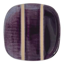 Speedball Mid-Fire Glaze - Midnight Plum - application tile (varied thickness layers)