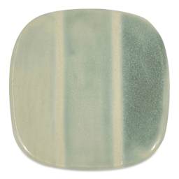 Speedball Mid-Fire Glaze - Raspberry Fizz - application tile (varied thickness layers)