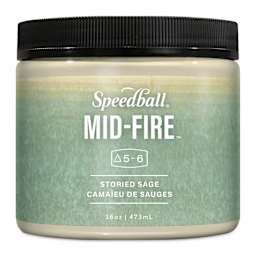 Speedball Mid-Fire Glaze - Storied Sage, 16 oz - front of packaging