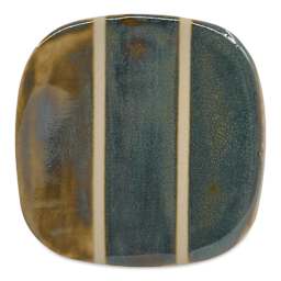 Speedball Mid-Fire Glaze - Smoke - application tile (varied thickness layers)