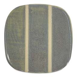 Speedball Mid-Fire Glaze - Green Tourmaline - application tile (varied thickness layers)